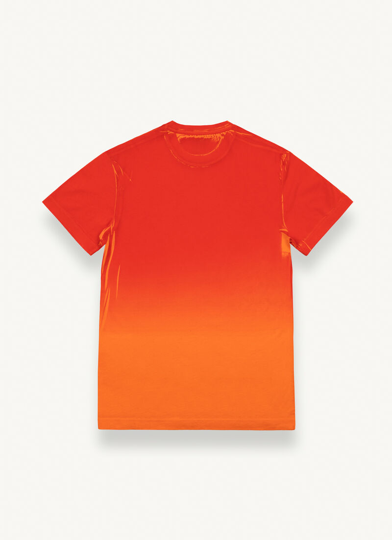 Faded effect printed cotton T-shirt