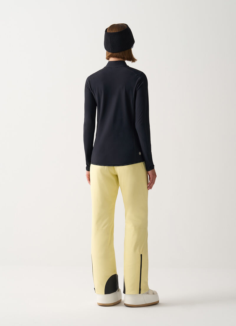 Thermal stretch ski jumper with half-zip