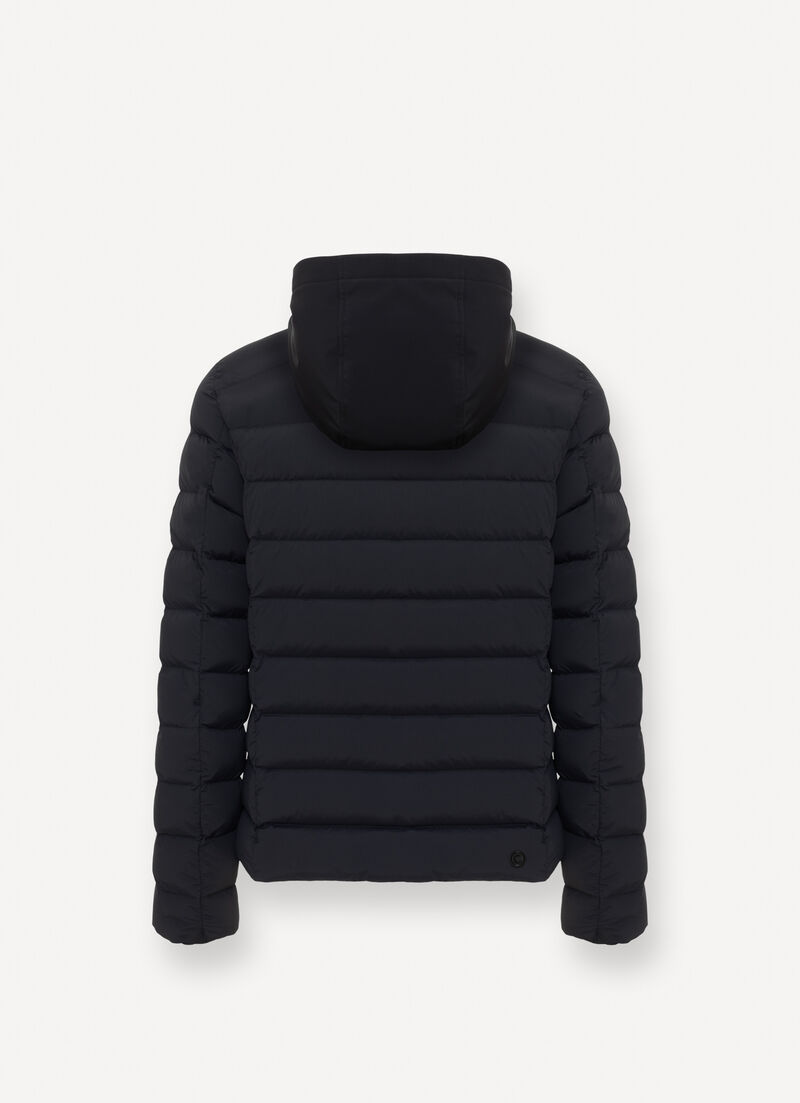 Quilted down jacket with bib