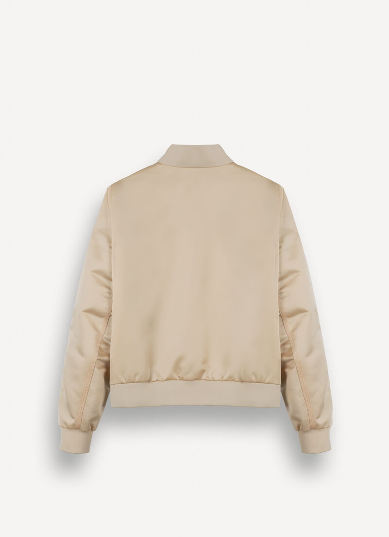 Satin bomber jacket with side zips