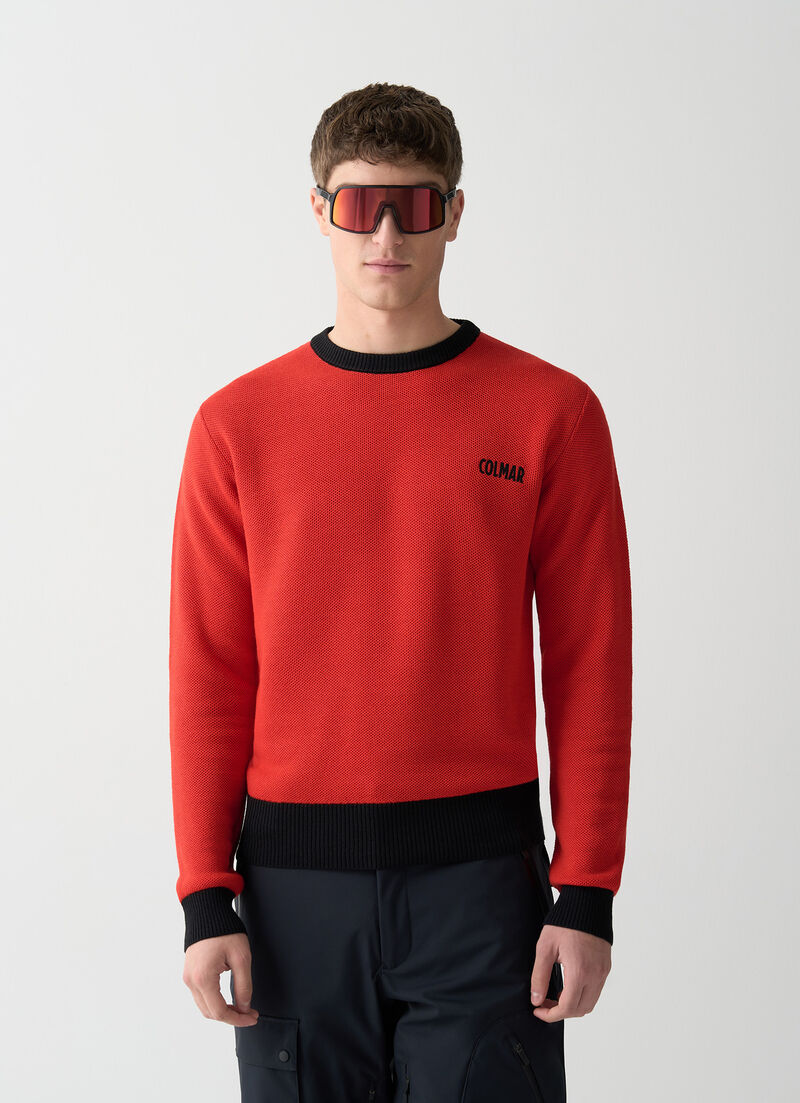 Technical wool pullover