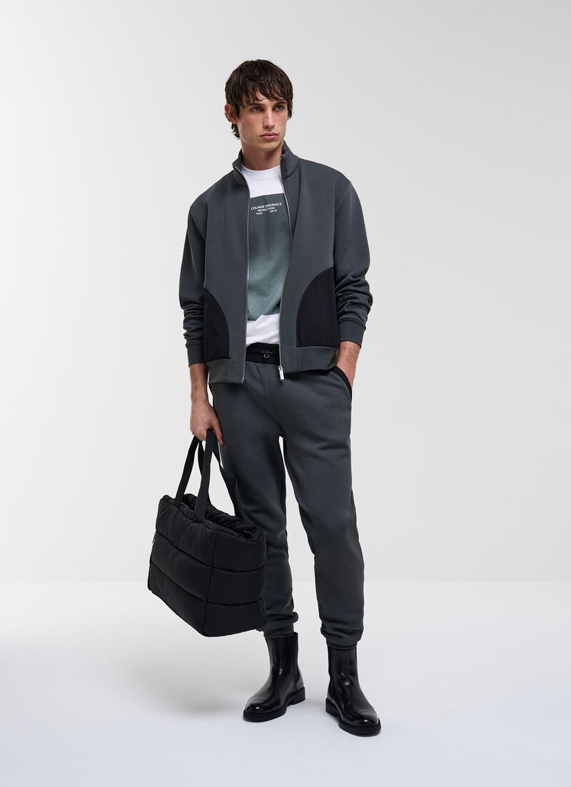 Sweatshirt with nylon inserts