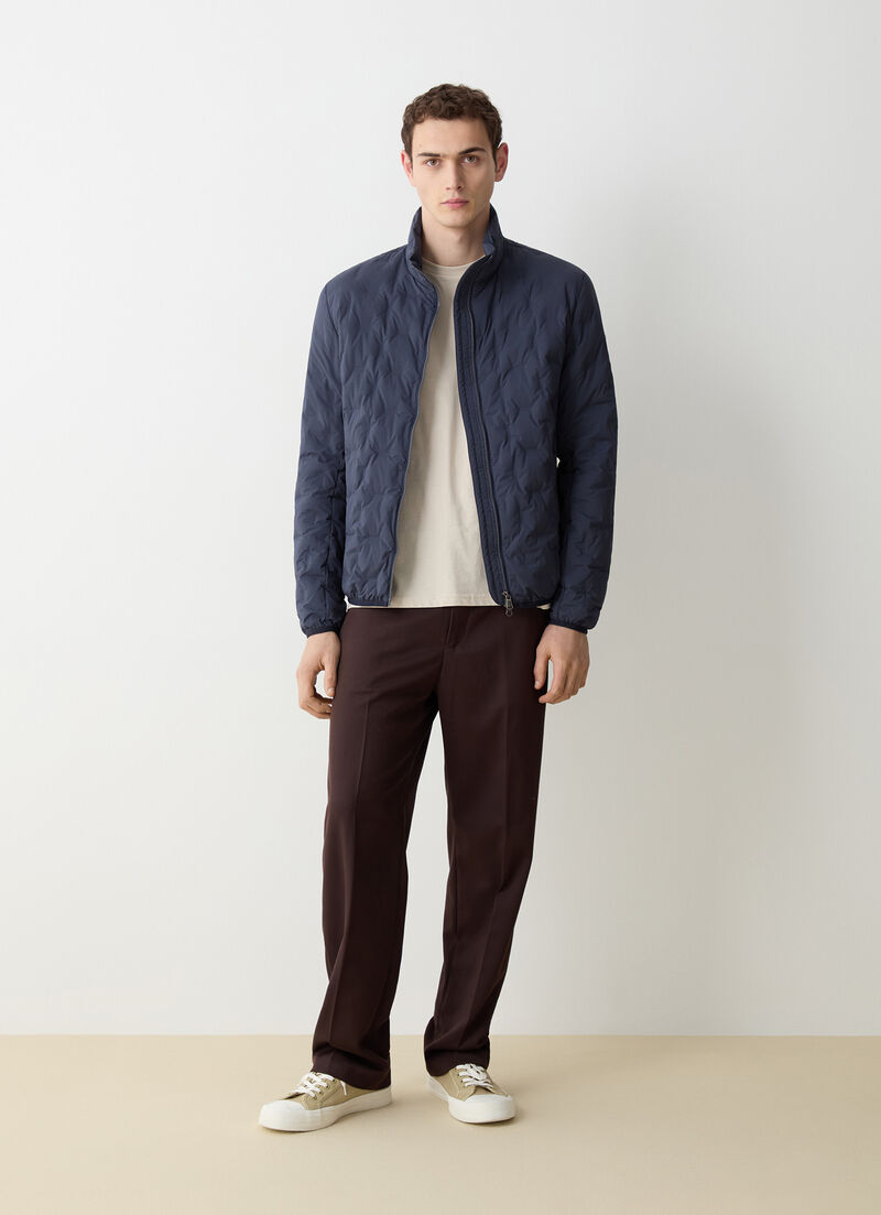 Quilted jacket with padded collar