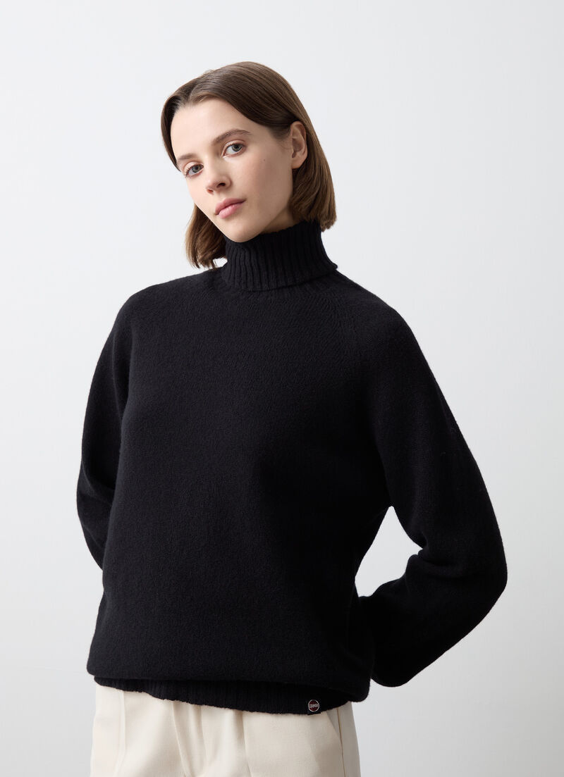 100% wool polo-neck
