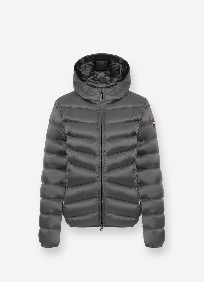 Quilted down jacket with hood