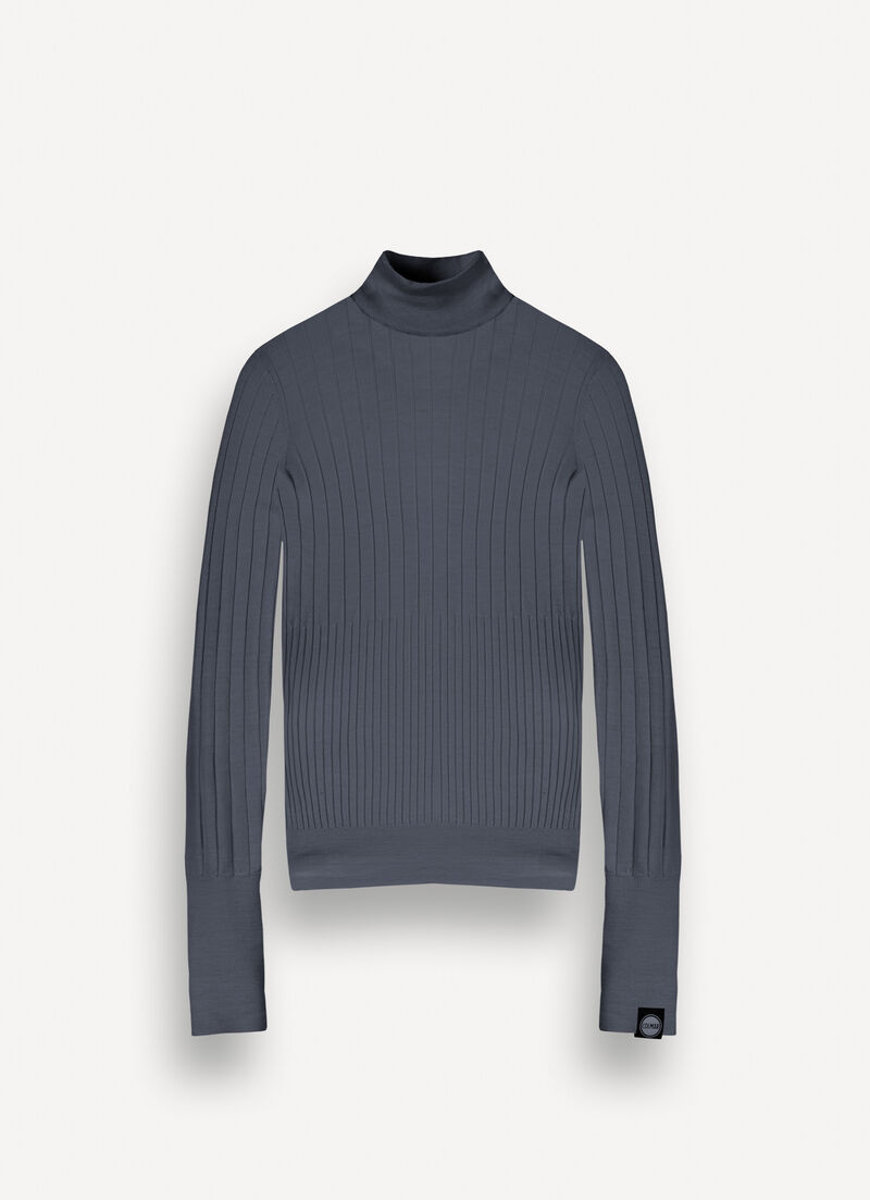 Merino wool polo-neck