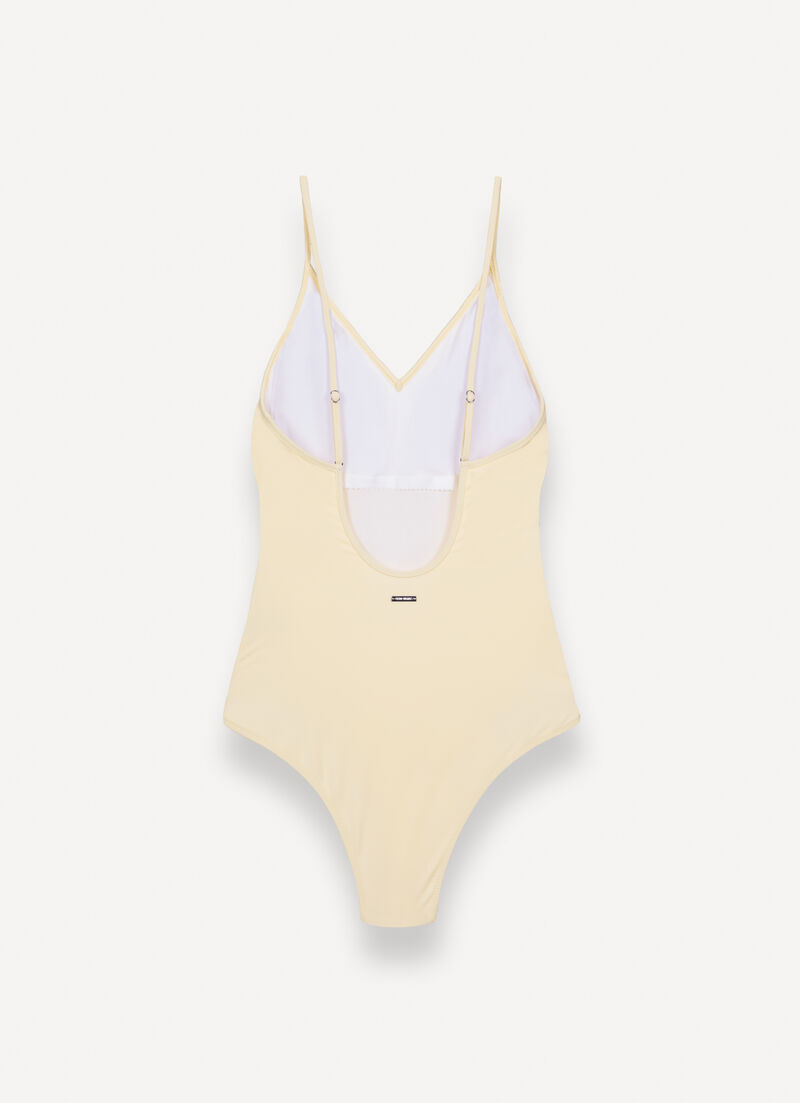 Solid-colour one-piece swimsuit