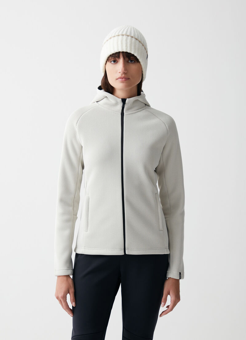 Hooded knit-look sweatshirt