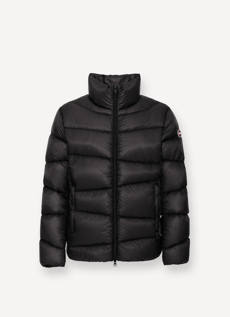 Ripstop nylon down jacket with wavy quilting