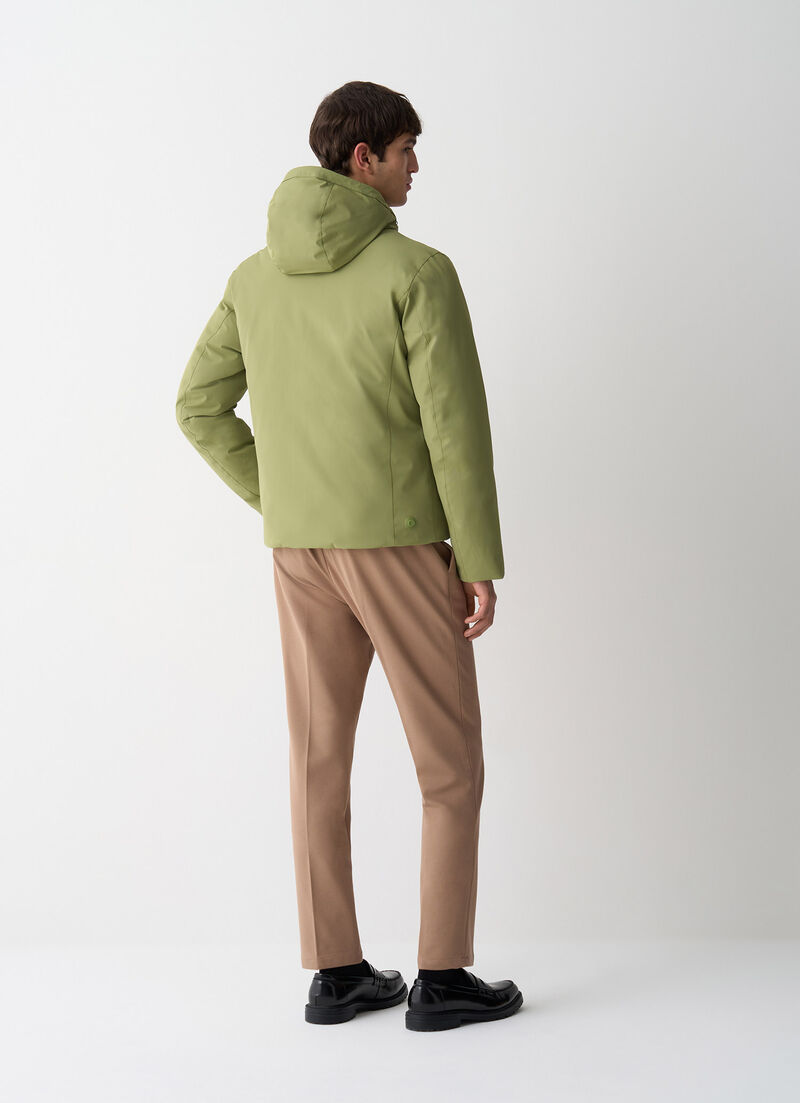 Reversible waterproof down jacket