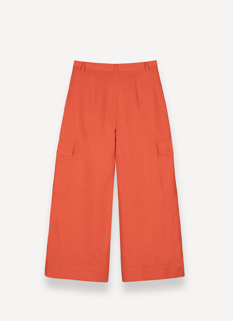 Linen cargo trousers