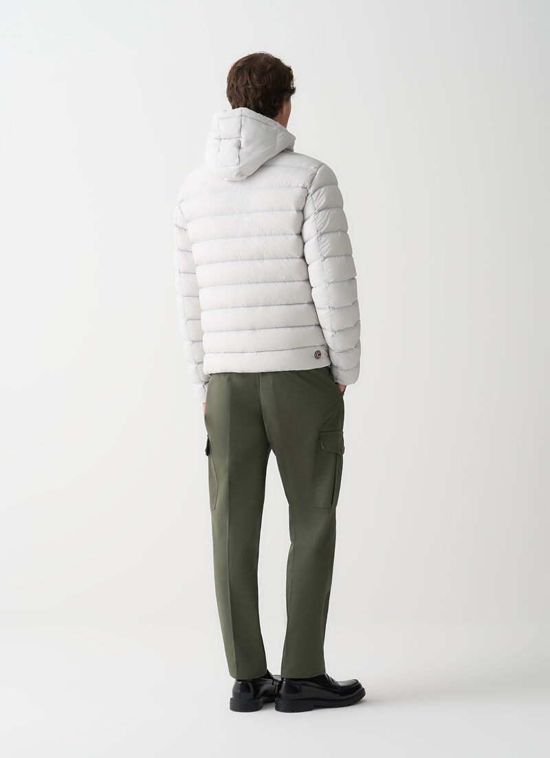 Down jacket with detachable hood