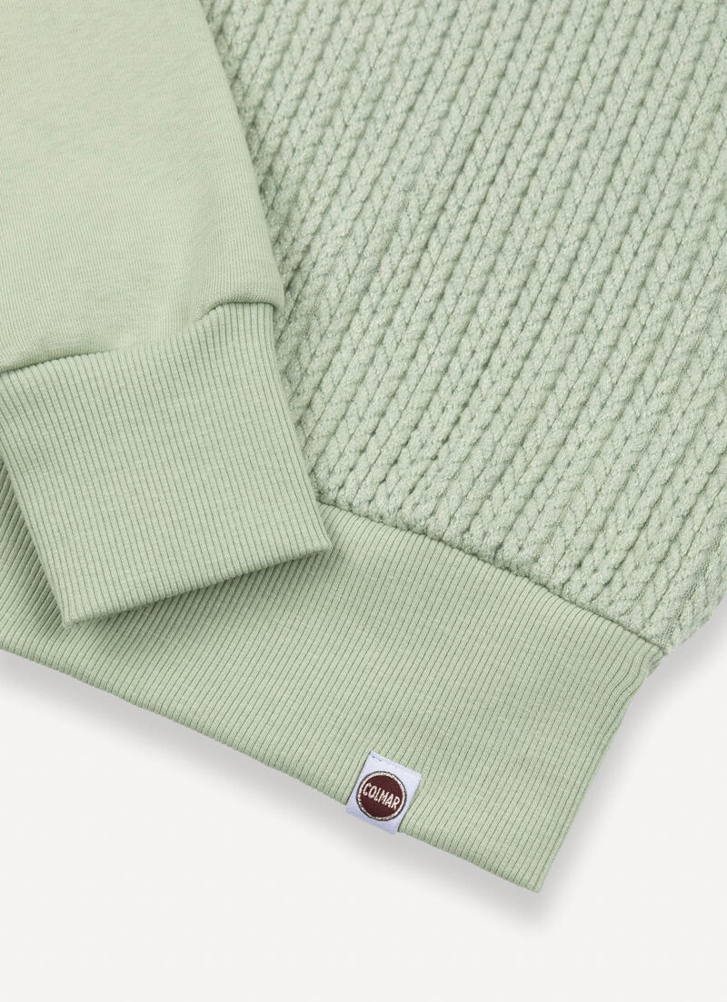 Cable-knit crew-neck sweatshirt