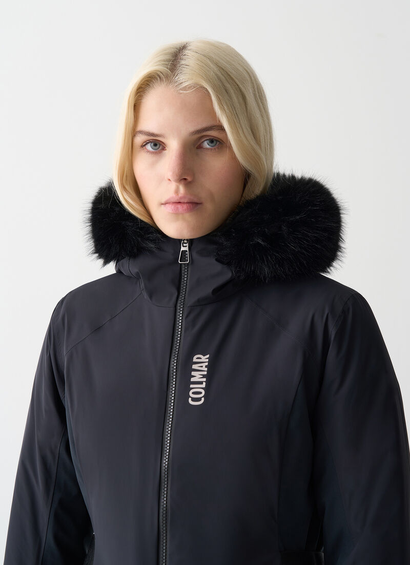 Ski parka with fur