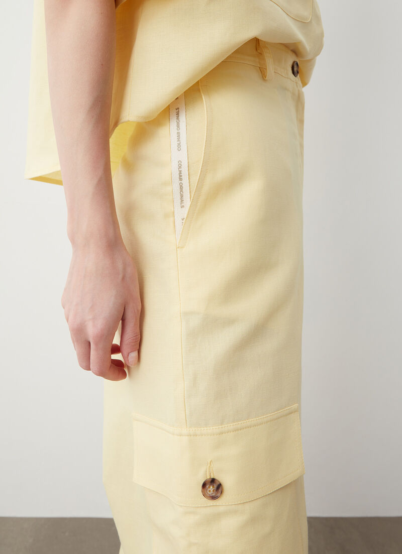 Linen cargo trousers