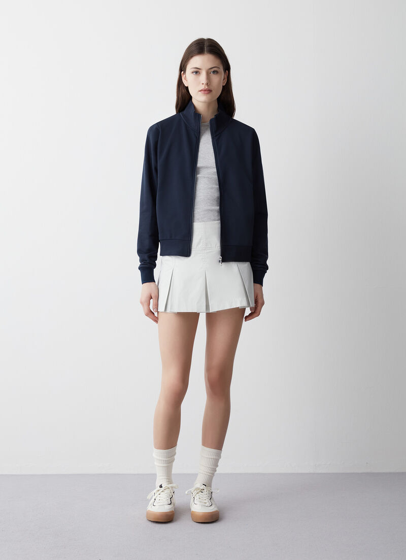 Full zip sweatshirt with high collar