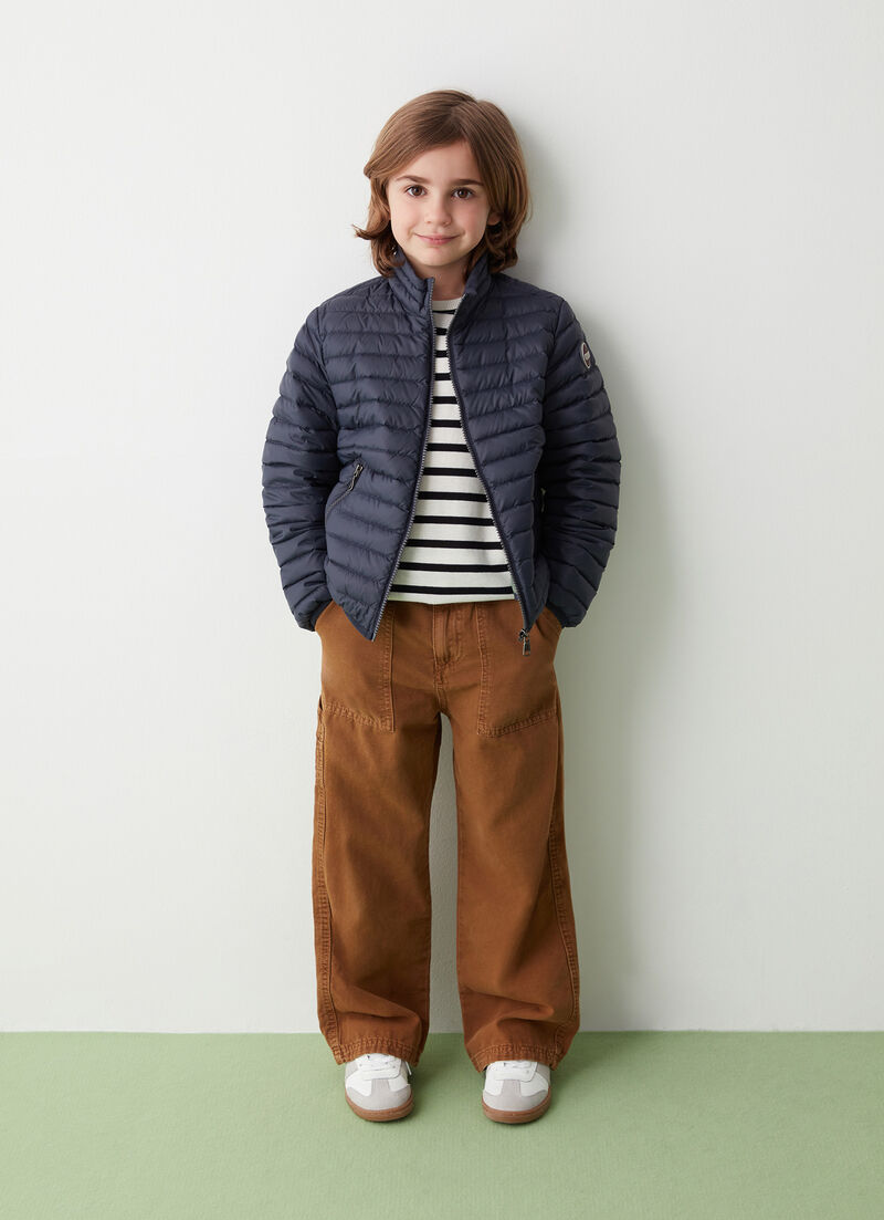 Padded collar down jacket