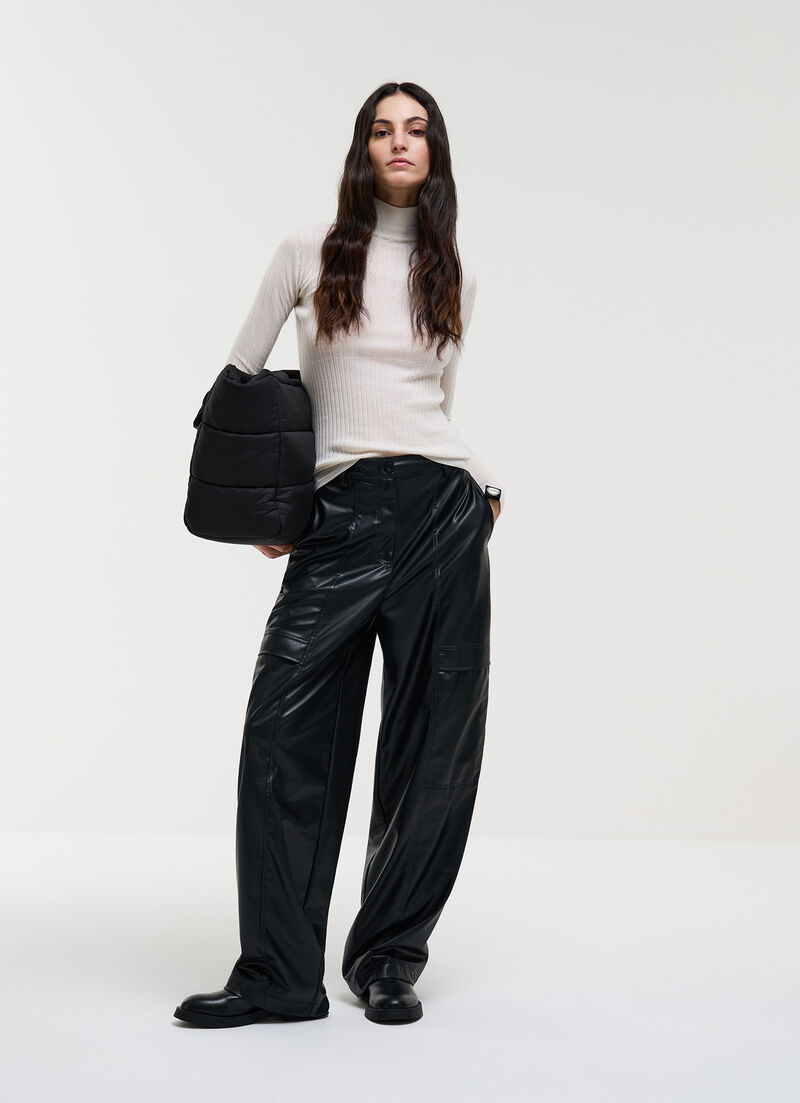 Merino wool polo-neck