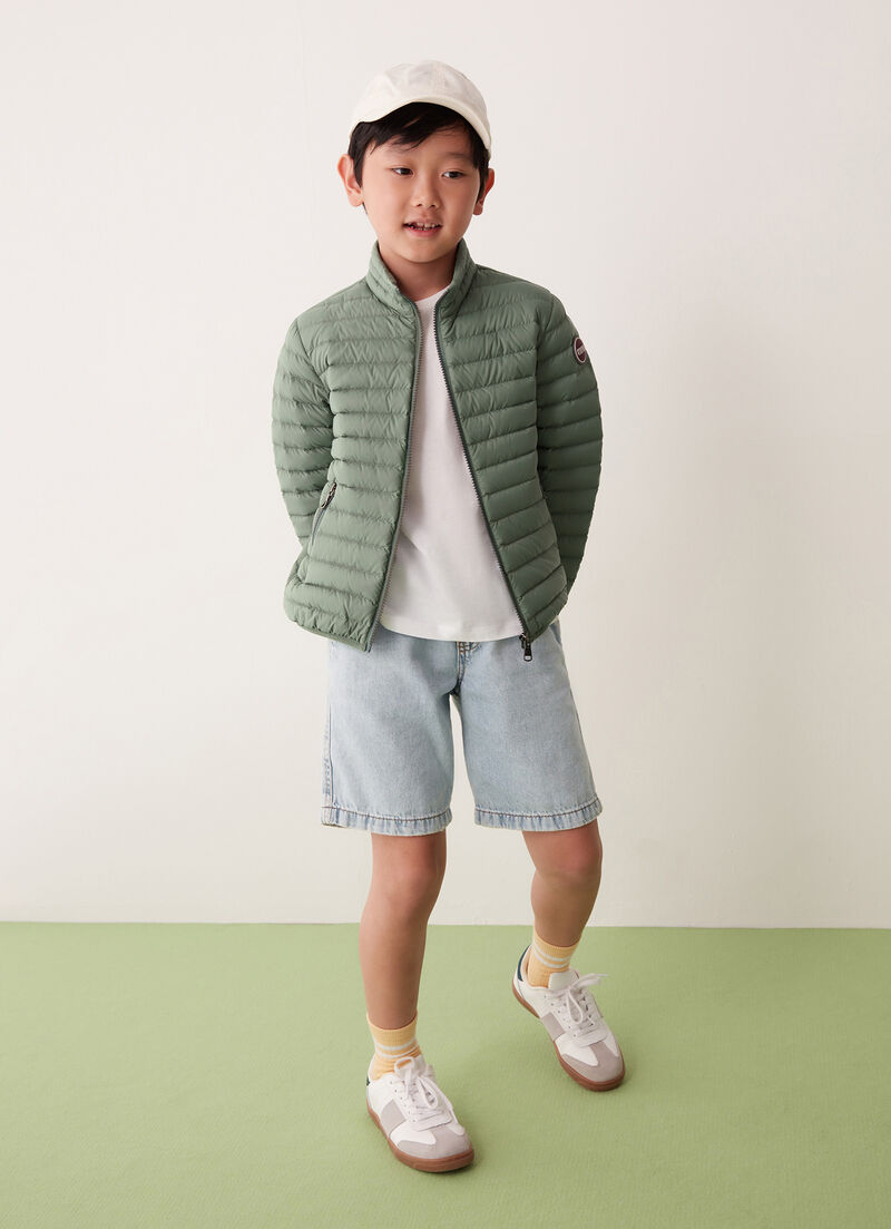 Padded collar down jacket