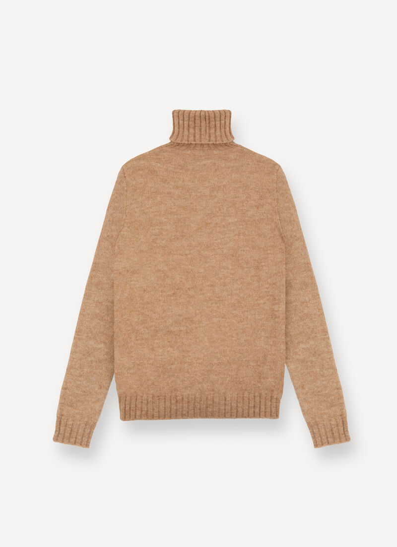 Mohair-blend polo-neck