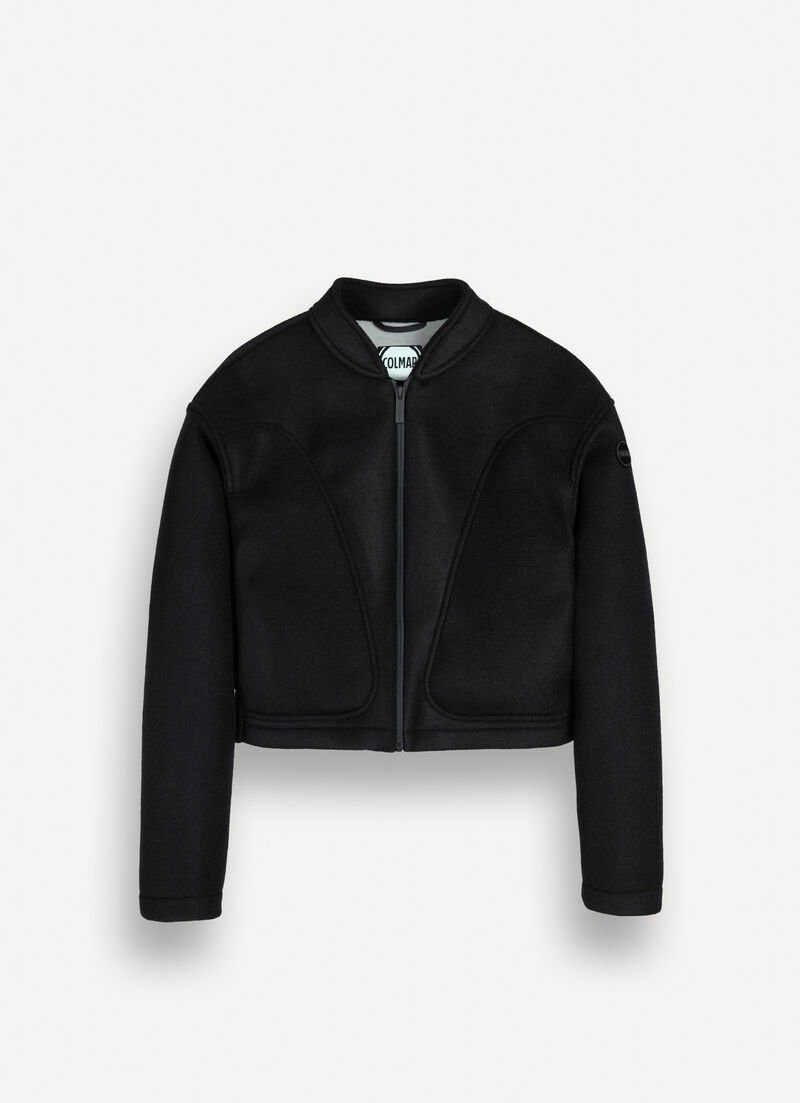 Cropped scuba bomber jacket