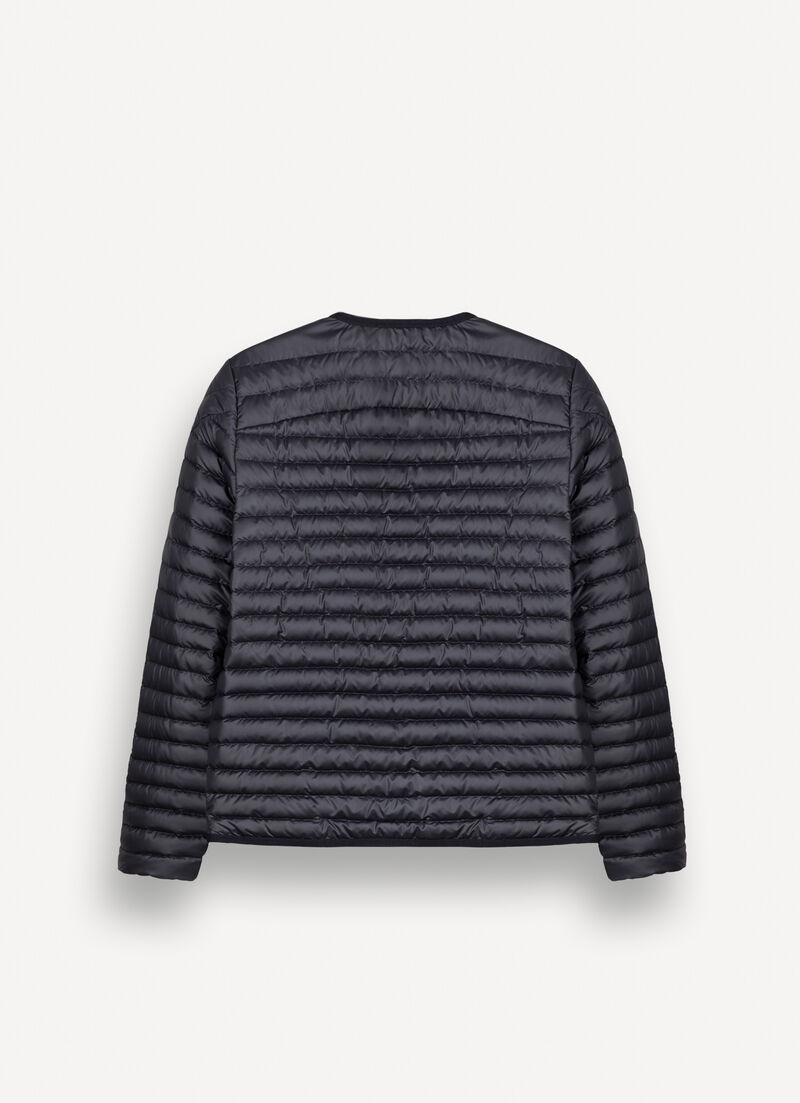 Lightweight down jacket with low-cut neck