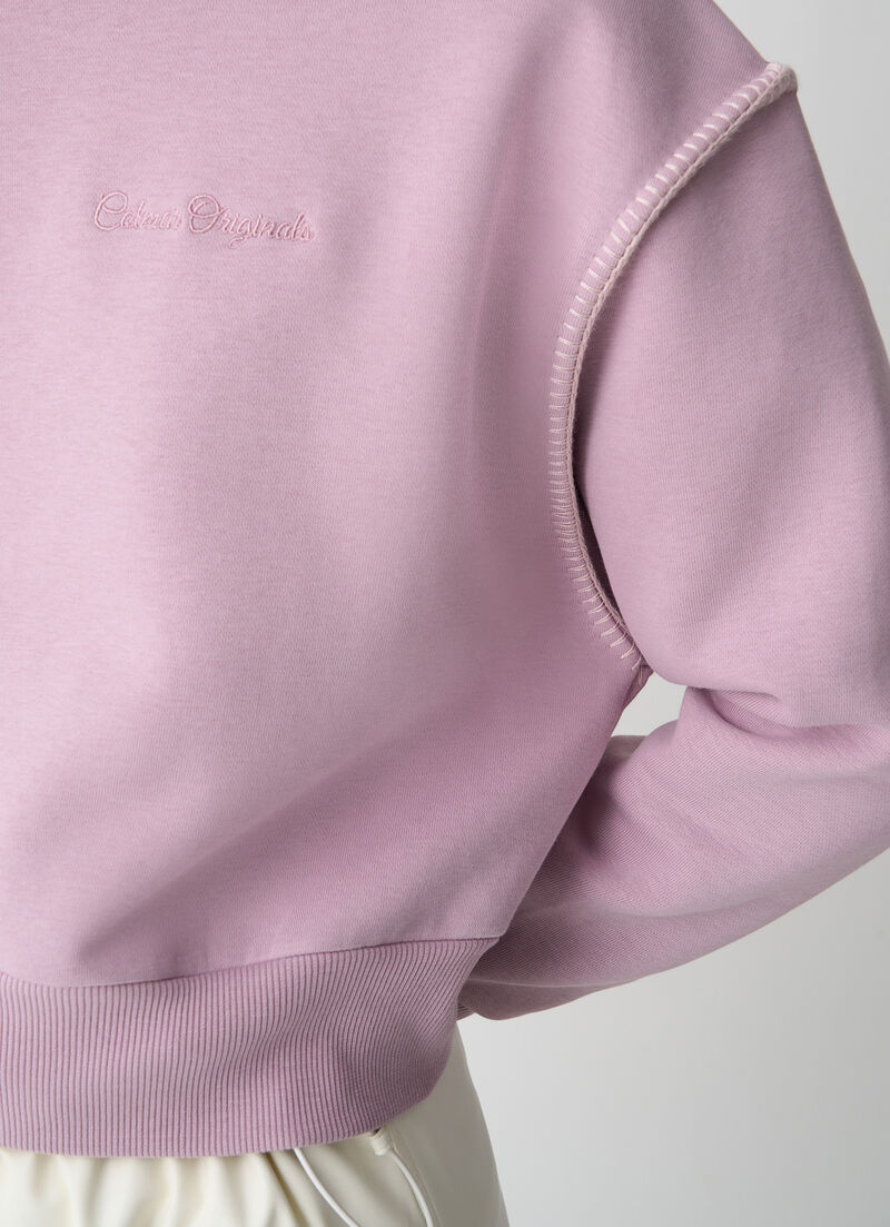 Cropped sweatshirt with embroidery