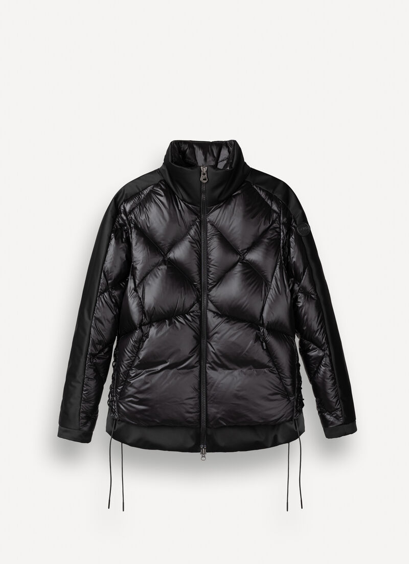 Down jacket with side lacing