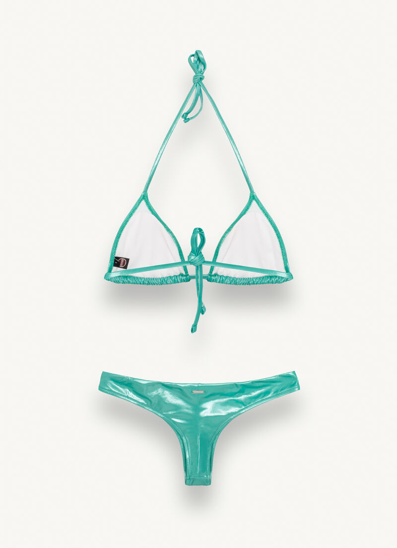 Glitter effect triangle bikini