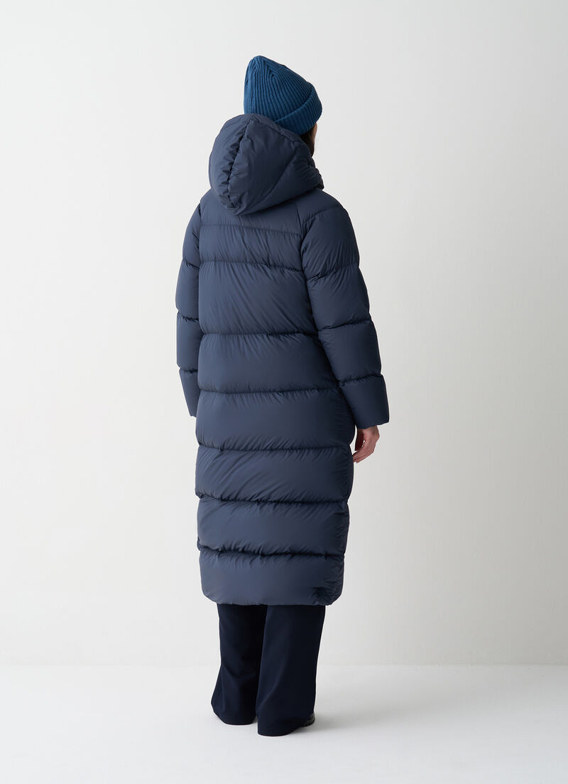 Puffy down jacket with belt