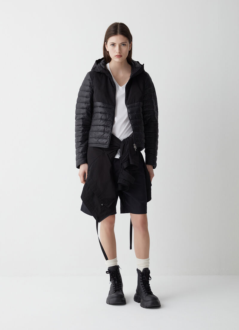 Hooded recycled fabric jacket