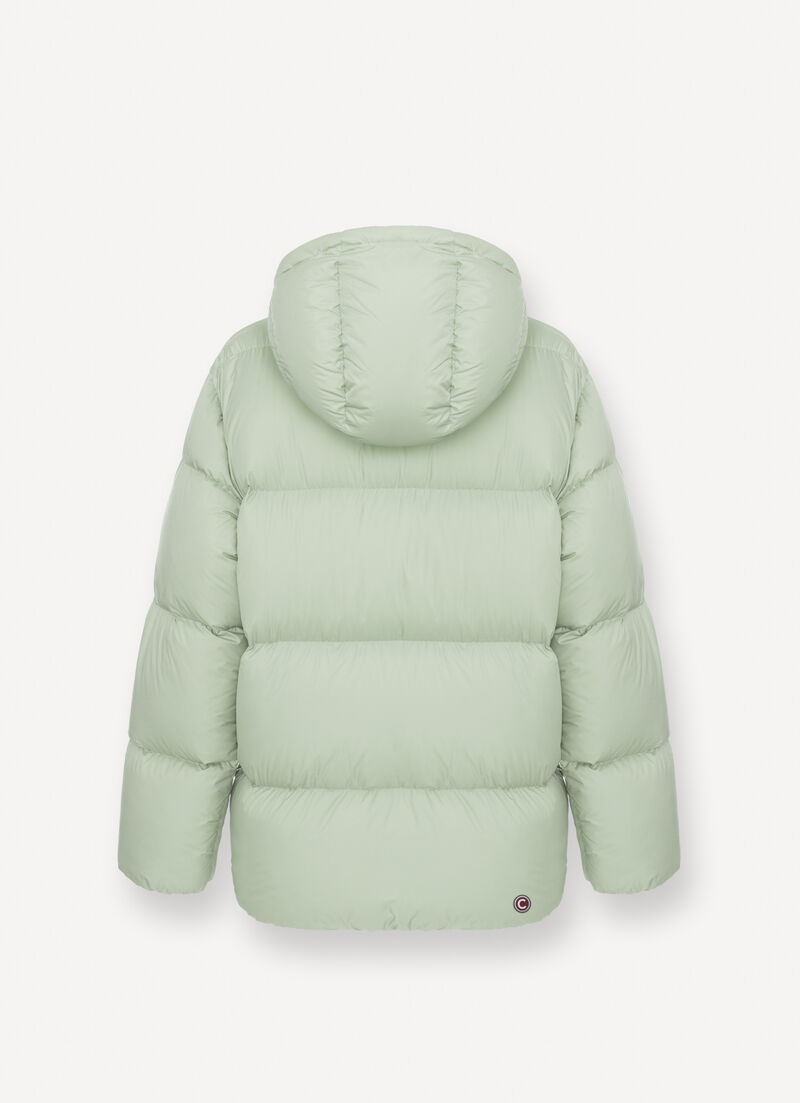 Oversized down jacket with hood