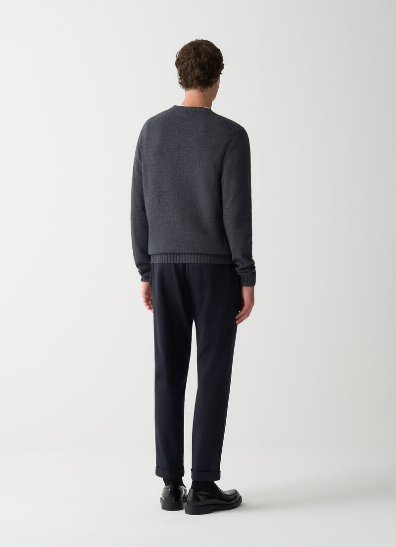 Branded wool pullover