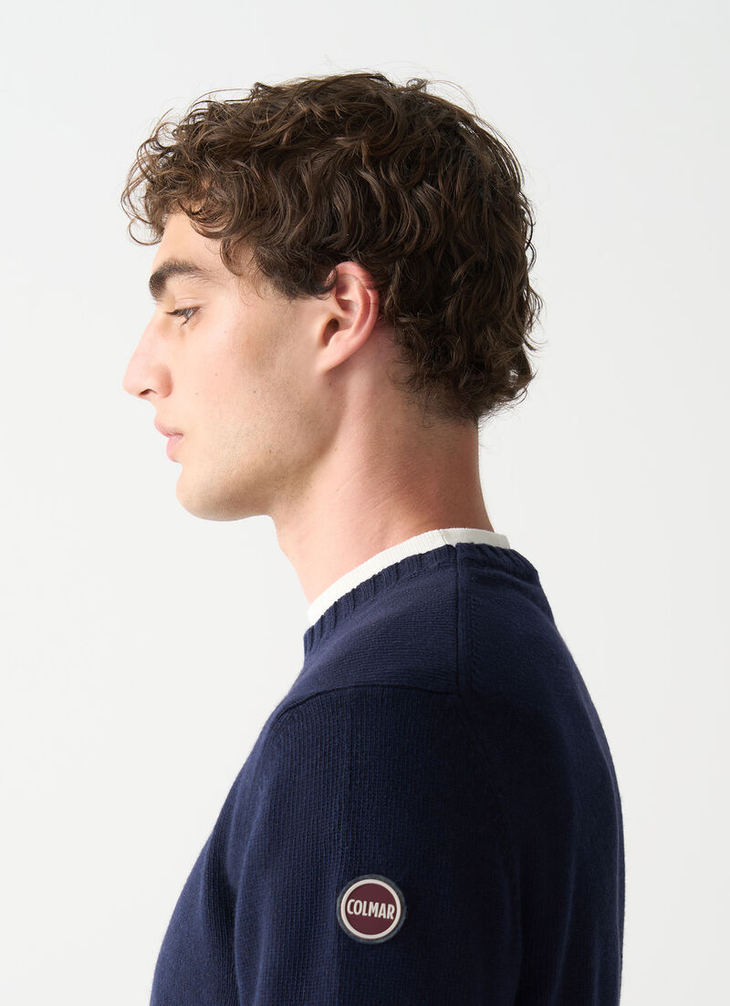 Branded wool pullover