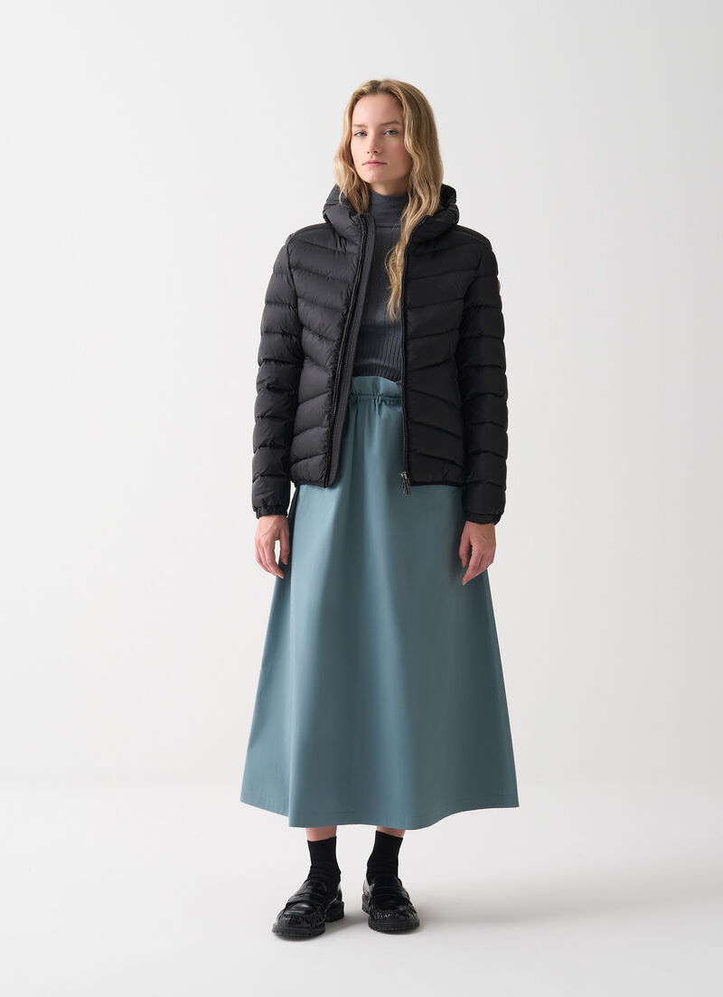 Quilted down jacket with hood