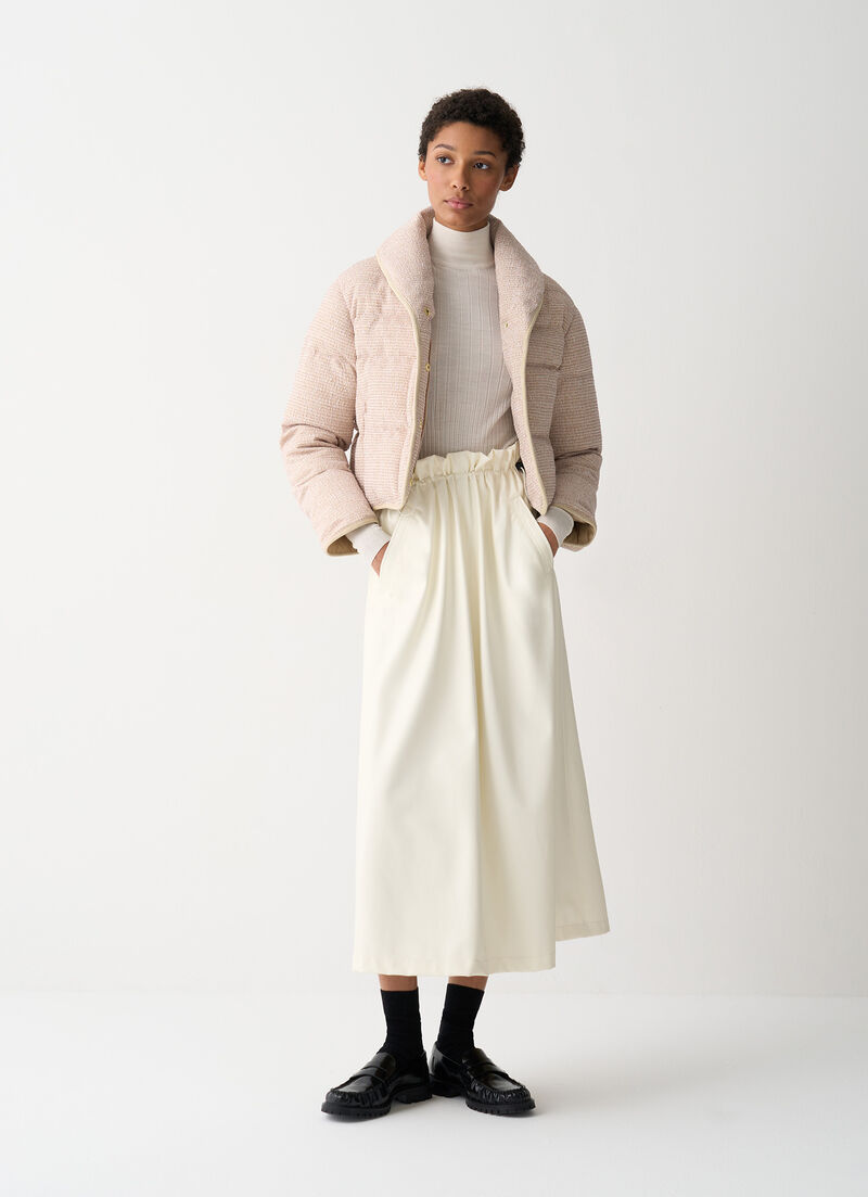 Cropped down jacket with bouclé effect
