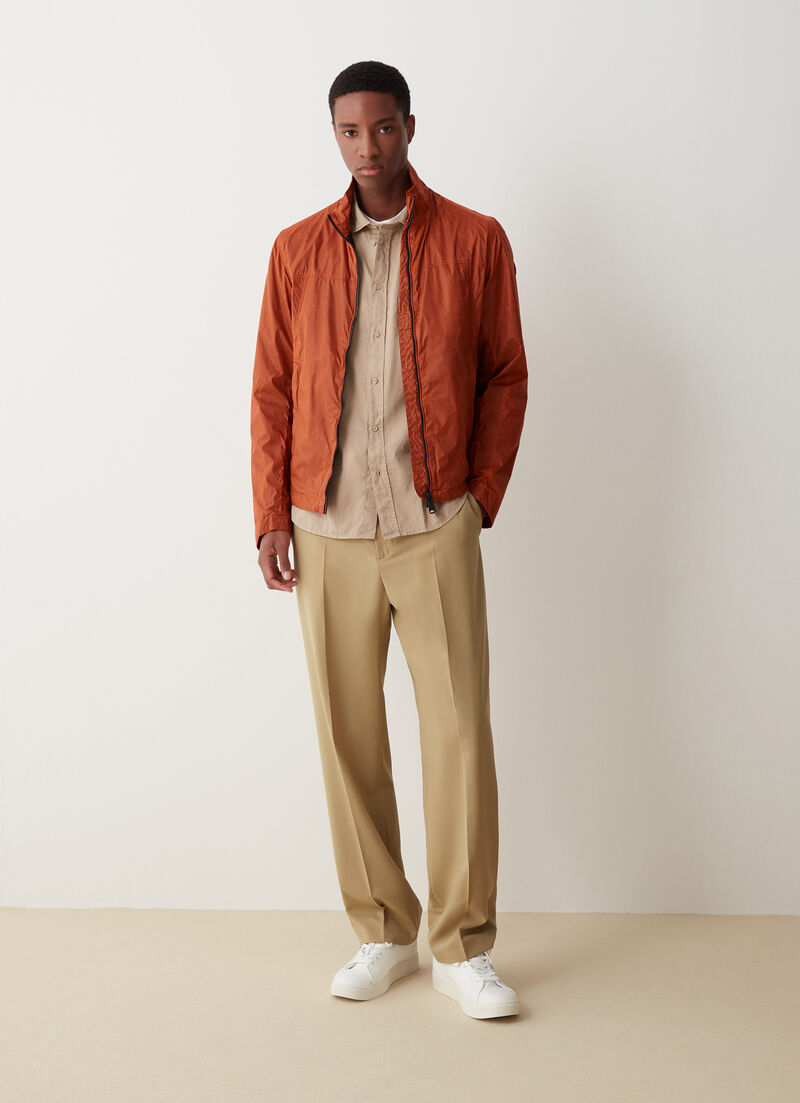 Adjustable waxed fabric jacket