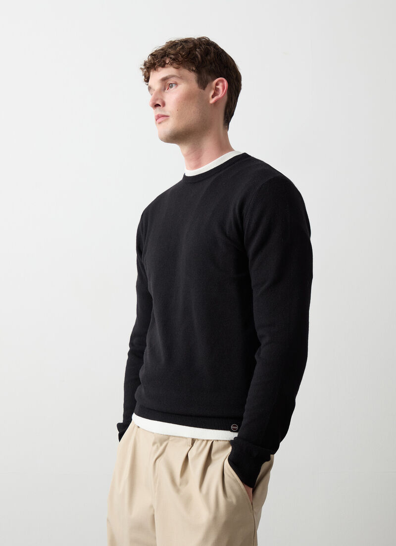 Cashmere-blend stockinette-stitch pullover