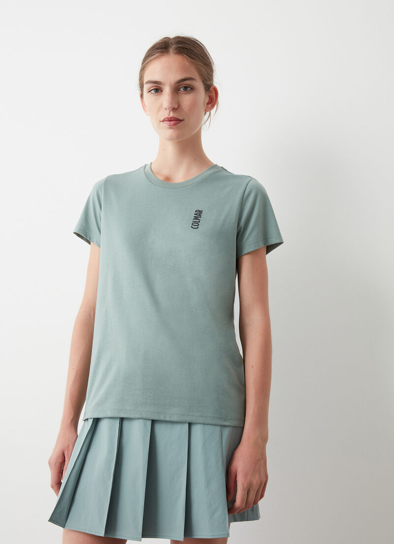 Crew-neck cotton-blend T-shirt