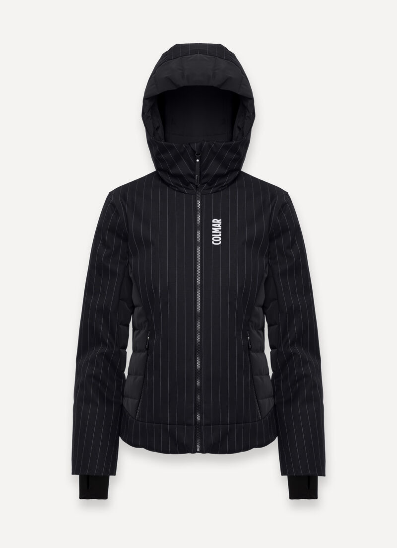 Delicacy pinstripe fabric ski jacket