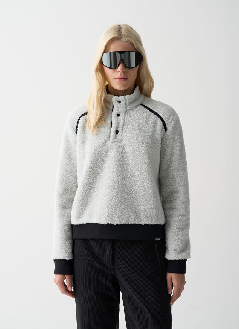 Teddy-effect cropped ski fleece