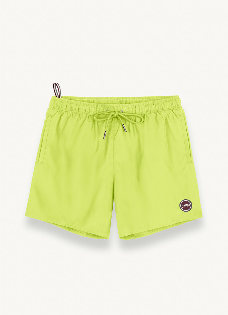 Solid colour swimsuit with elasticated waist