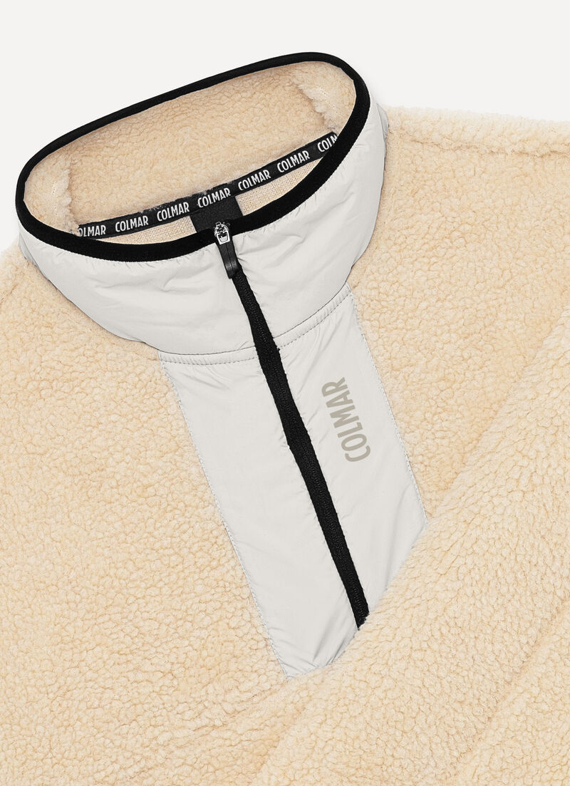 Sherpa-style knit sweatshirt