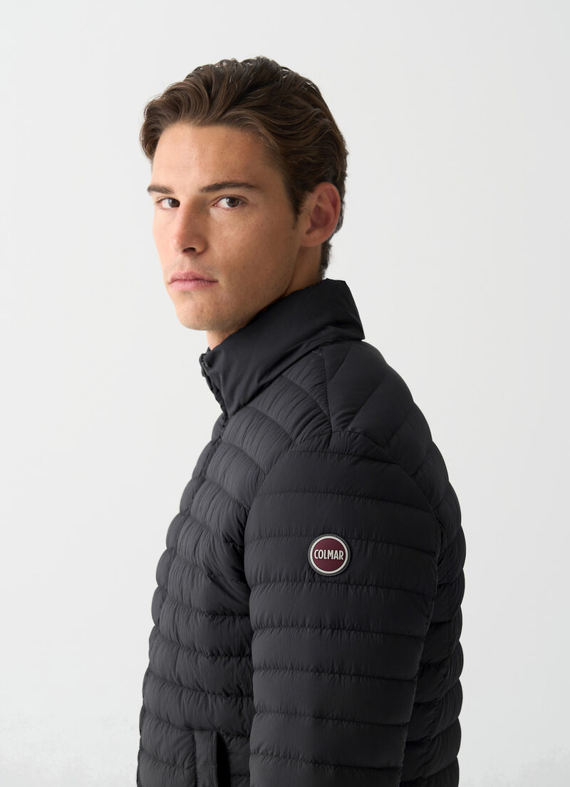 Light down jacket with padded collar