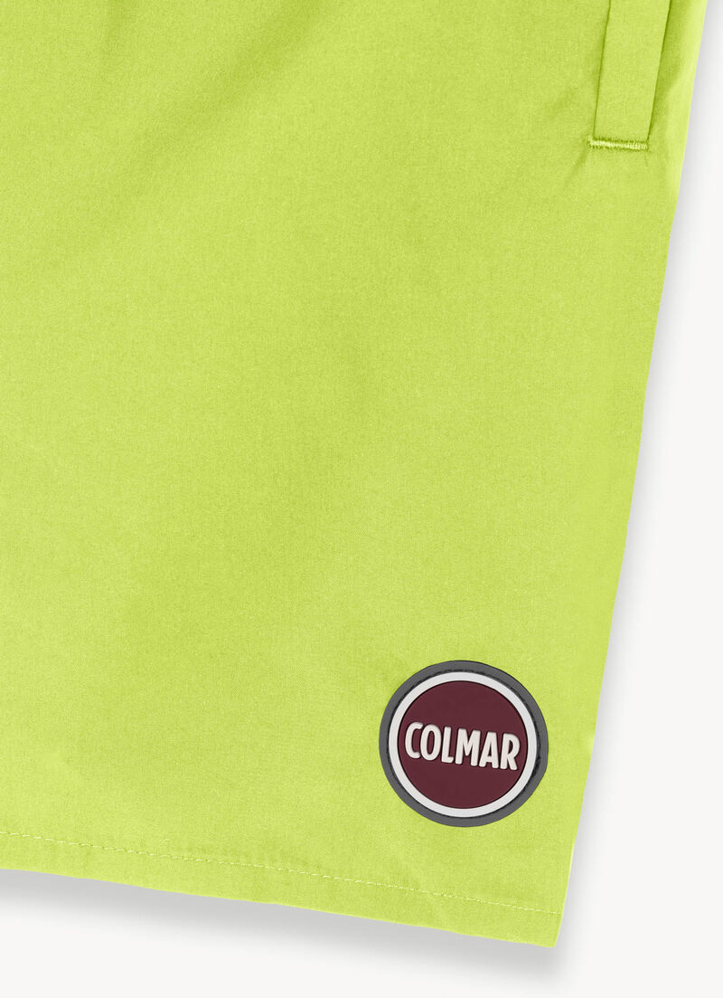 Solid colour swimsuit with elasticated waist