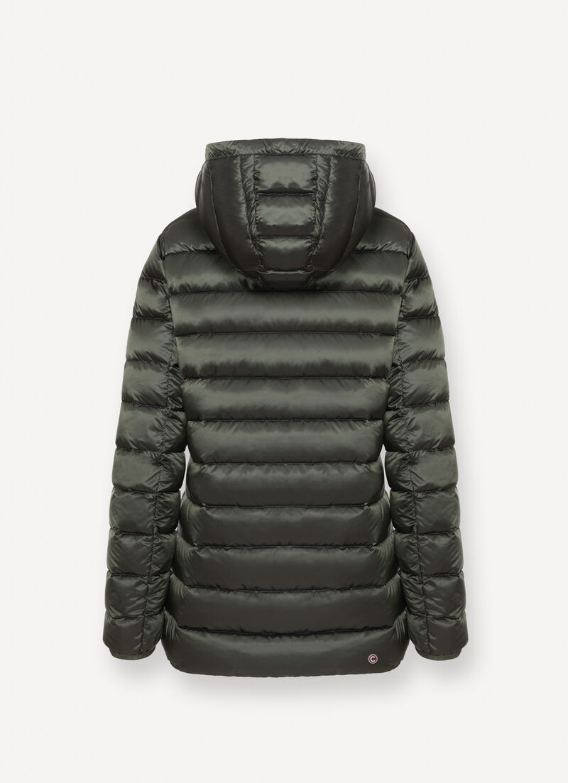 Fitted down jacket with hood