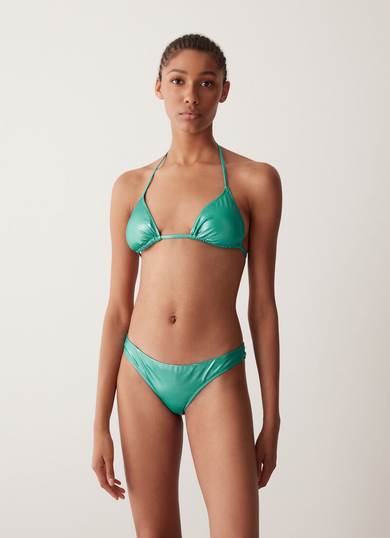 Glitter effect triangle bikini