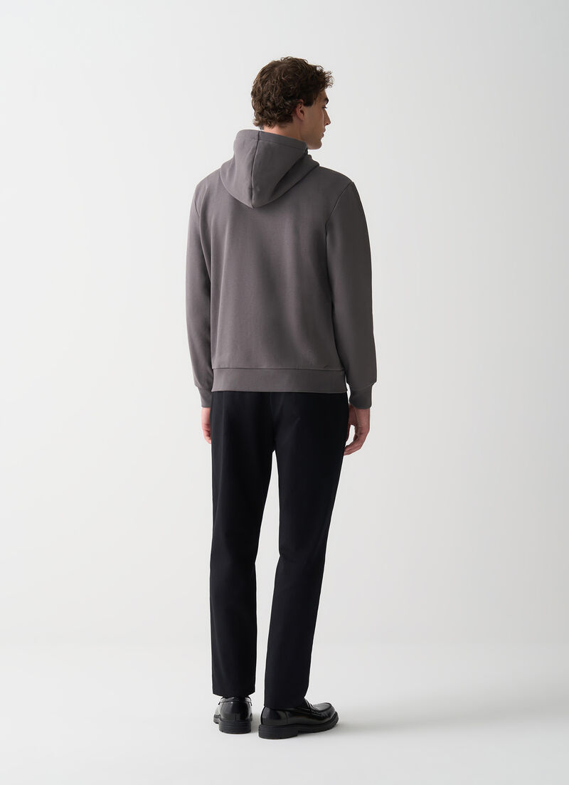 Full zip cotton sweatshirt