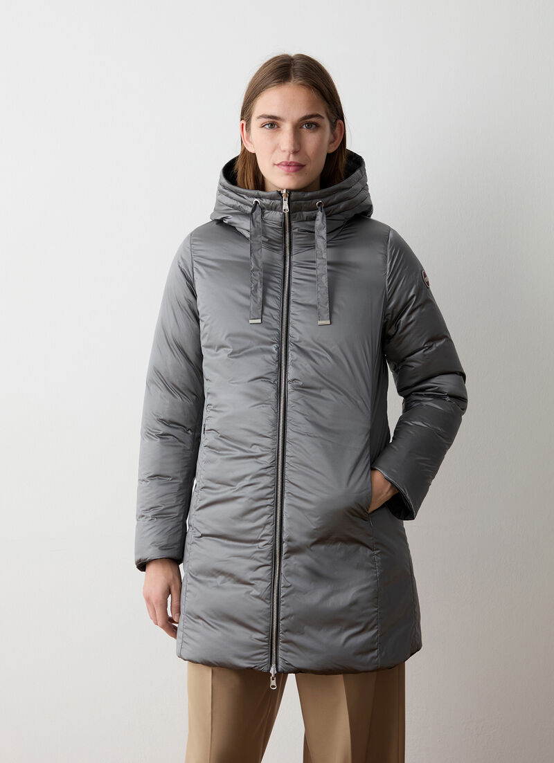 Reversible hooded quilted jacket