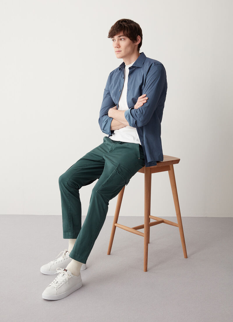 Cotton gabardine trousers